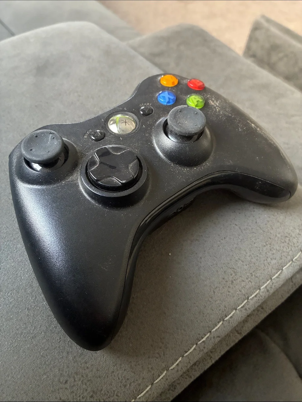 Microsoft Black Xbox 360 Wireless Controller with Colored Buttons